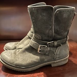 Black Ugg boots with side zipper